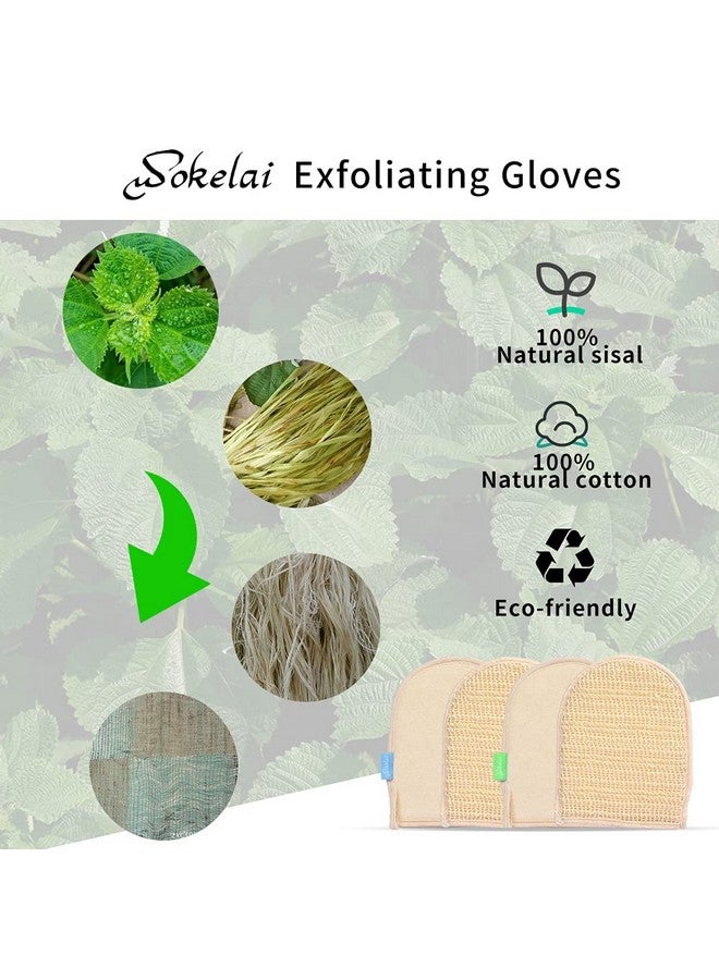 wokelai Exfoliating Loofah Mitt Shower Glovesbath Glove Body Scrubber Exfoliator For Remove Dead Skin Loofa Scrub Mittens For Exfoliation Doublesided Luffa Sponges Facial Body Pads For Men Women Bathing - Image 3