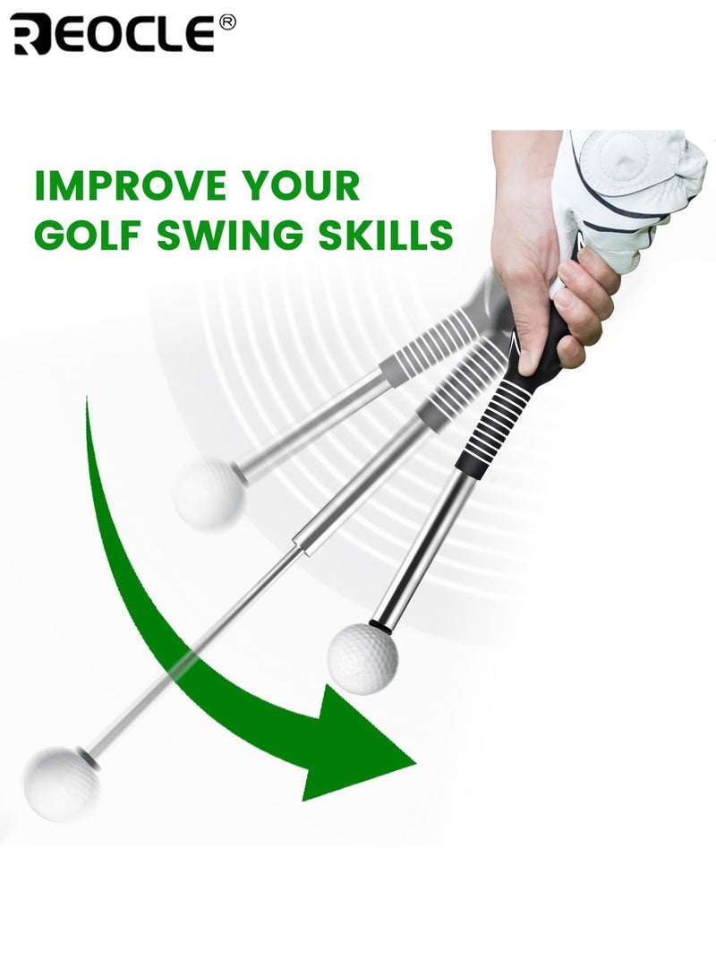 REOCLE Golf Swing Trainer Stretchable Golf Training Aid Device for Tempo Rhythm Balance and Strength Practice with Lightweight Durable Swing Rod and Ergonomic Grip for Men and Women - Image 2