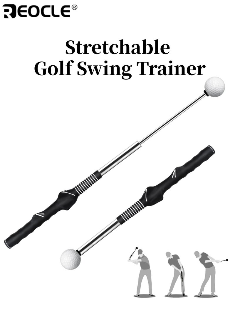 REOCLE Golf Swing Trainer Stretchable Golf Training Aid Device for Tempo Rhythm Balance and Strength Practice with Lightweight Durable Swing Rod and Ergonomic Grip for Men and Women - Image 1