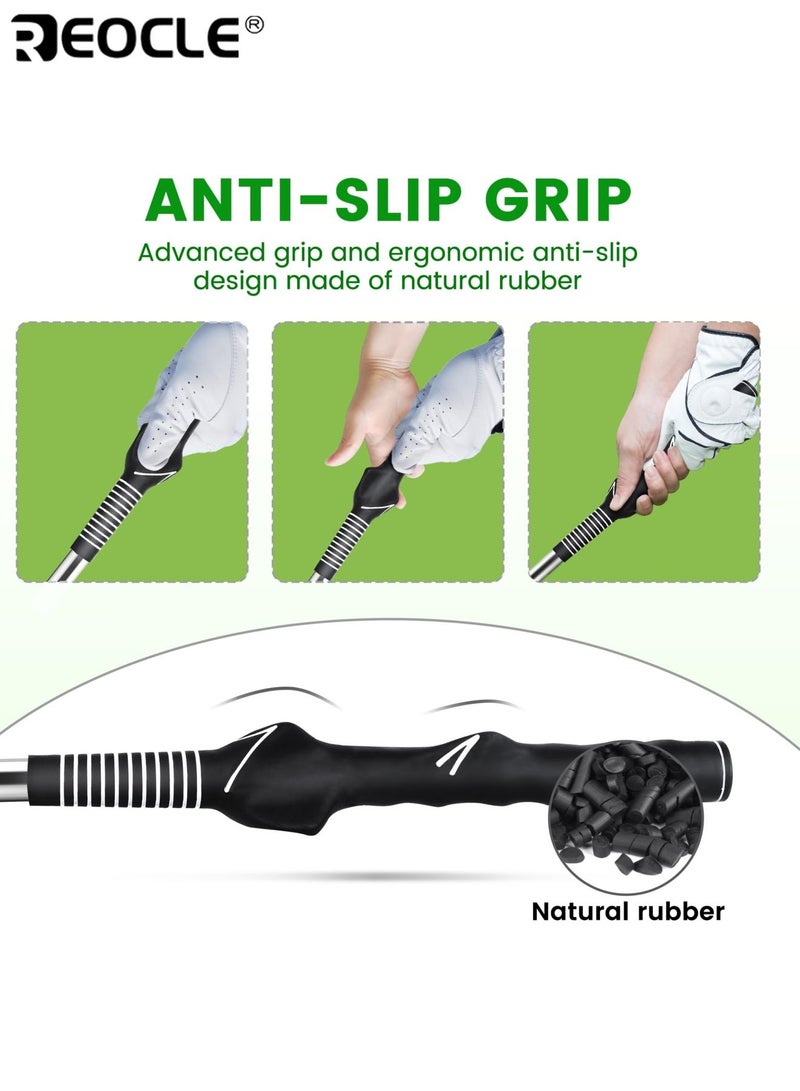 REOCLE Golf Swing Trainer Stretchable Golf Training Aid Device for Tempo Rhythm Balance and Strength Practice with Lightweight Durable Swing Rod and Ergonomic Grip for Men and Women - Image 3