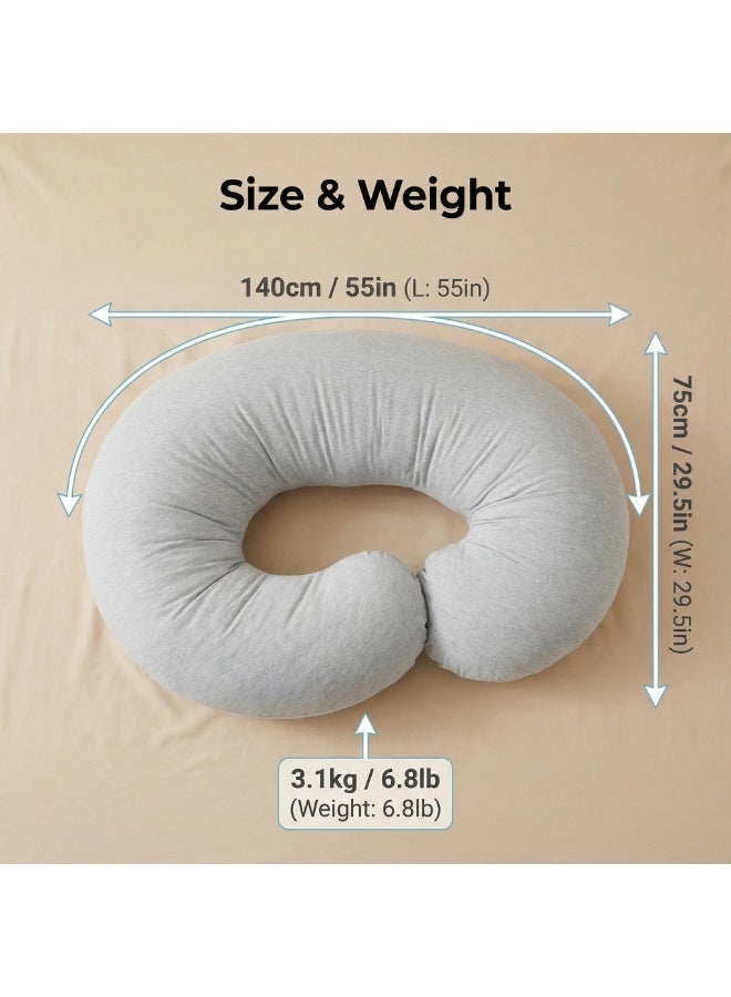 Y&D C-Shaped Organic Cotton Pregnancy Pillows Long Memory Foam Pregnancy Pillow Full Body Maternity Pillow with Removable Cover Body Pillows for Adults Support for Back Hips Legs Belly Maternity Pillow and Pregnancy Must Haves - Image 5