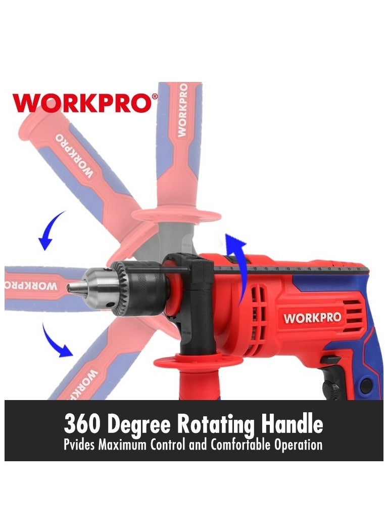 Professional Electric Drill, 710 Watts, Size 13 mm, Multi-Functional, Disassembly And Drilling, With SDS Plus Mounting Handle And Speed Control And Stabilization Feature.