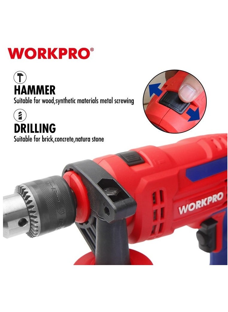 Professional Electric Drill, 710 Watts, Size 13 mm, Multi-Functional, Disassembly And Drilling, With SDS Plus Mounting Handle And Speed Control And Stabilization Feature.