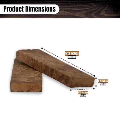 IECAP LLC 1 Pair Teak Bookmatched (Burl Ball Pattern) Knife Handle Scales – Knife Handle Materials – Natural Wood Knife Scales for DIY Crafts – Size 5 1/8 x 1 3/4 x 1/2 inches (Teak) - Image 2