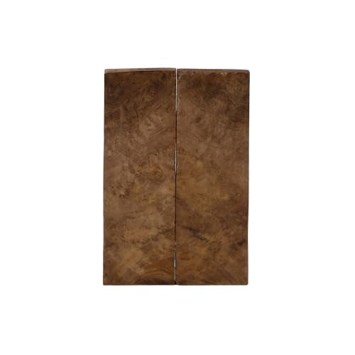 IECAP LLC 1 Pair Teak Bookmatched (Burl Ball Pattern) Knife Handle Scales – Knife Handle Materials – Natural Wood Knife Scales for DIY Crafts – Size 5 1/8 x 1 3/4 x 1/2 inches (Teak) - Image 1