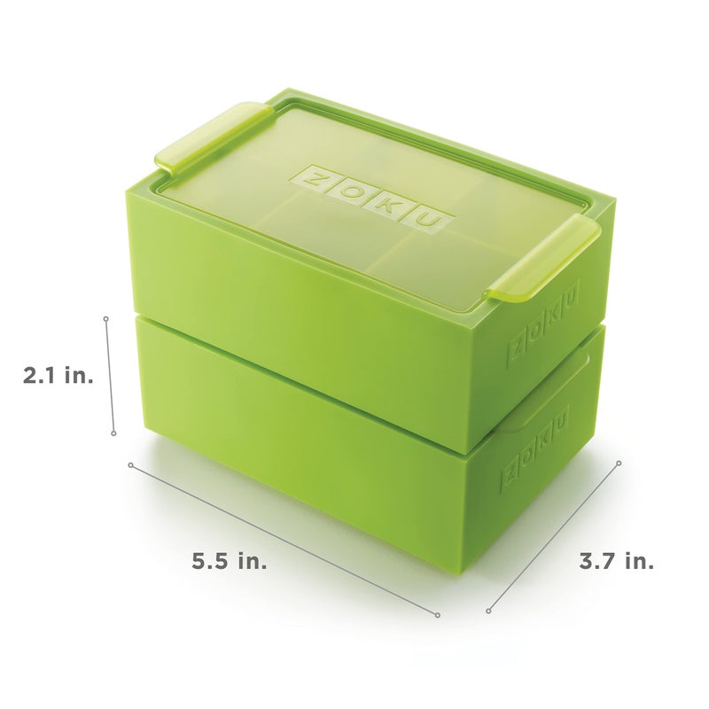 ZOKU Jumbo Ice Cube Trays, Set of 2, Stackable Large Silicone Molds with Flavor-Guard Lids, Easy-Release, BPA-Free - Image 4