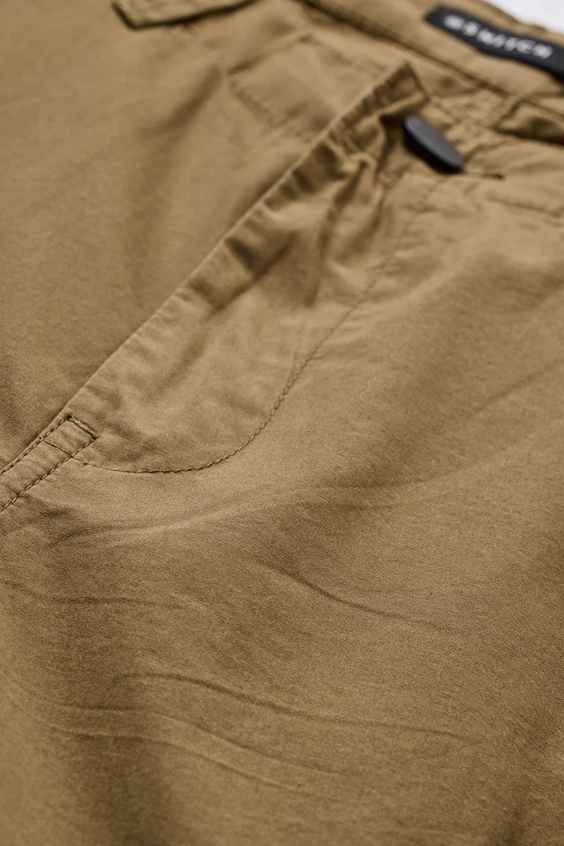 SNITCH بنطلون كارجو بني بخصر متوسط وقصة مريحة