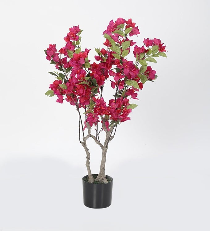 ARTIFICIAL BOUGAINVILLEA PLANT WITH POT BIG ORNAMENTAL PLANT FOR INTERIOR DECORHOME DECOROFFICE DECORAUDITORIUMS ENTERTAINMENT 3 FEET PINK