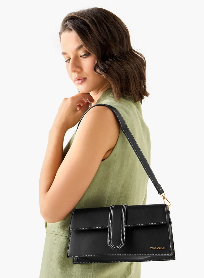Flora Bella By Shoexpress Solid Shoulder Bag with Detachable Strap
