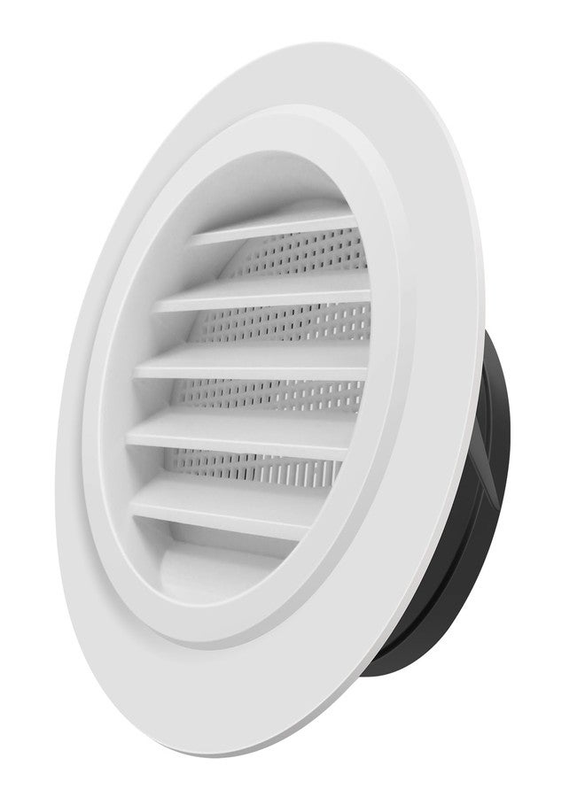 Quadafy 4 Inch Soffit Vents Round Vent Cover with Built-in Fly Screen for Bathroom Exhaust Fan, Office & Home, (100mm) - Image 1