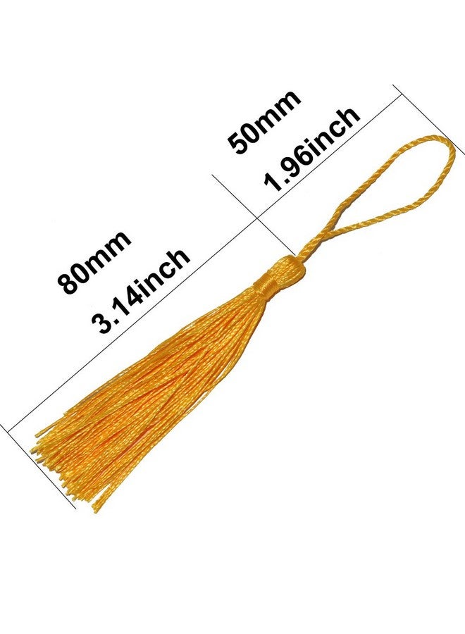 VAPKER 100 Pieces 13Cm/5 Inch Silky Handmade Soft Tassels Floss Bookmark Tassels With 2 Inch Cord Loop For Jewelry Making Diy Projects Bookmarks(25 Colors) - Image 2