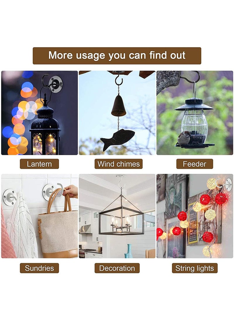 Ceiling Hooks,Premium Heavy Duty Metal Hangers, Wall Mount Hangers for Hanging Bird Feeders, Planters, Lanterns, Artworks, String Lights, Wind Chimes, Baskets, 4PCS Black  - Image 5