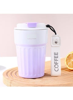 High-value Internet Celebrity New 304 Stainless Steel Womens Thermos Cup Simple Water Cup Portable Car Office Coffee Cup Light purple Light purple