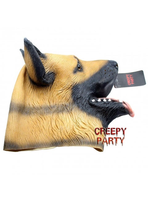 Dog Head Mask  Party Dog Costume Masks Mask Super Bowl Underdog Costume Latex Animal Head Mask (German Shepherd)