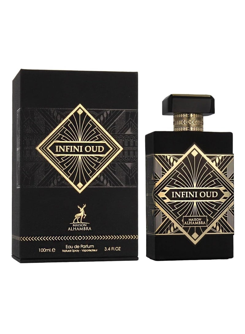 MAISON ALHAMBRA Infini Oud Eau De Parfum for Unisex -100ml (Inspired by INITIO OUD FOR GREATNESS )  - Image 1