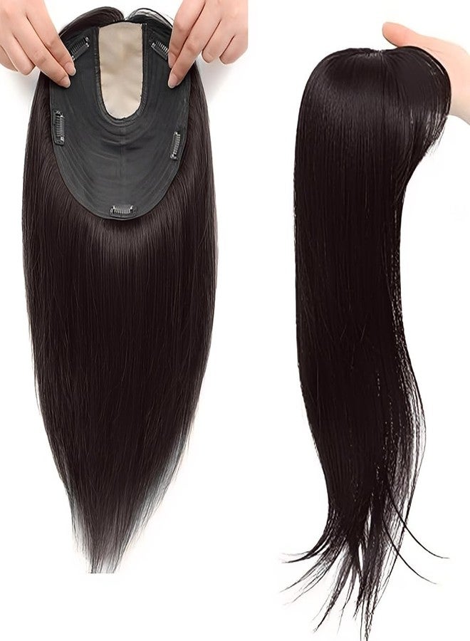 BLUSHIA 5 Clip Matt Hair topper Natural Color | 22 Inch Women Hair Toppers for Women Clip in Hair Extension (Natural Brown) - Image 2