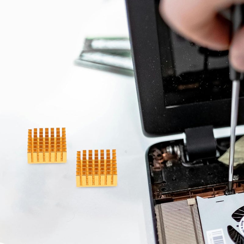 GALPADA 10pcs Aluminum Heat Sink Cooling Fin Radiator for Ic Gpu CPU Chips 28x28x11mm Gold Thermal Dissipation Block for Electronics Cooling - Image 4