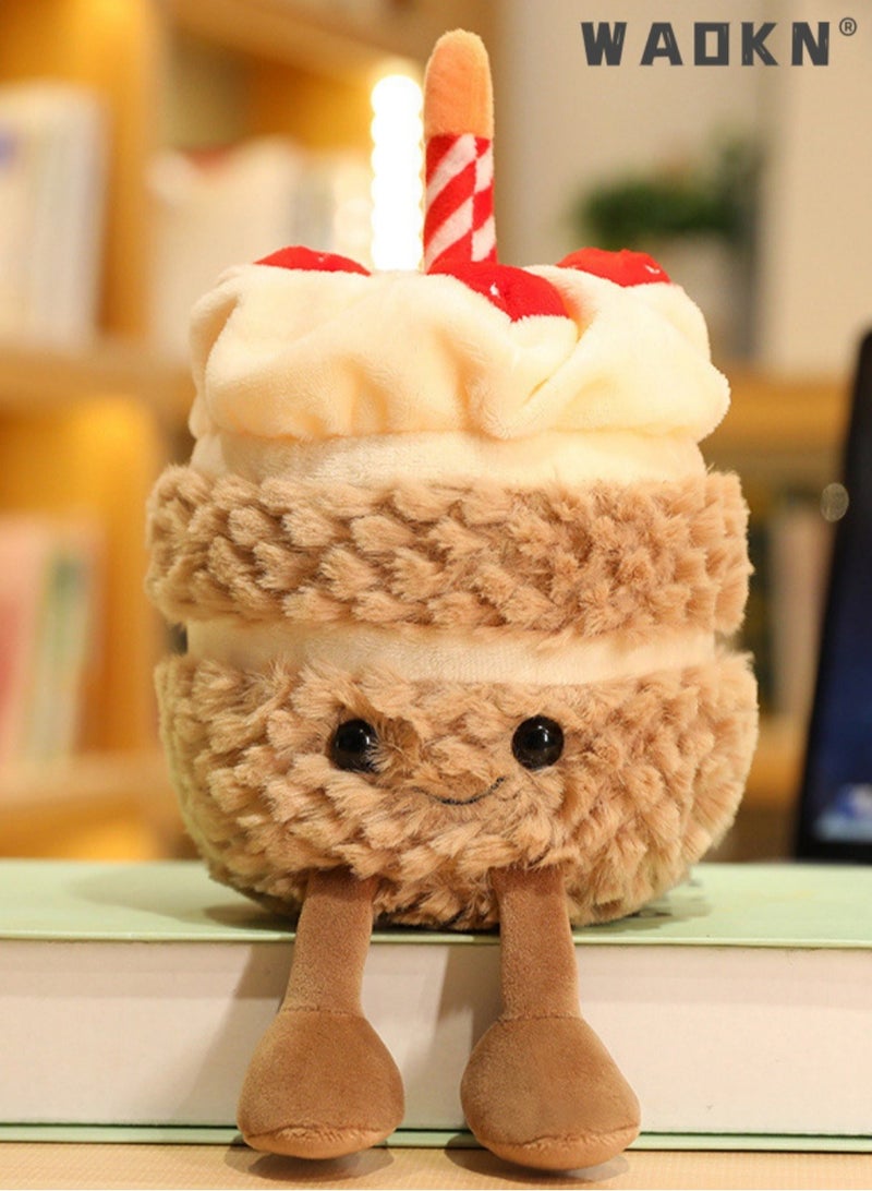 WAOKN 25cm Birthday Cake Plush Toy,Cute Smile Cake Pillow Stuffed Animals Funny Soft Food Plushies Toy，Music cake，Soft Happy Birthday Smile Cake Toy Adorable Birthday Gift for Kids - Image 2