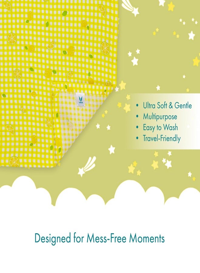 VAYA LY'L-Sun Baby Burp Cloth & Wash Cloth, Newborn Baby Essentials, Ultra-Soft & Quick Absorbent, 100% Cotton, Gentle on Baby’s Skin, Multipurpose Baby Towel for Newborn Babies, Color - Lemon Checks - Image 5
