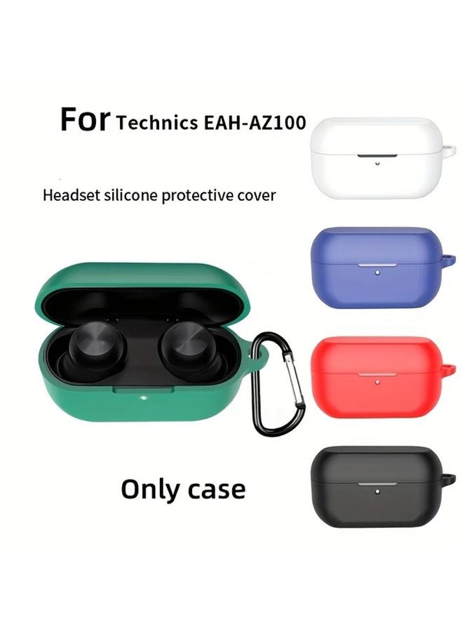 Dark Night Green Protective Case With Free Hook For Technics EAH AZ100 Wireless Earbuds - Image 2