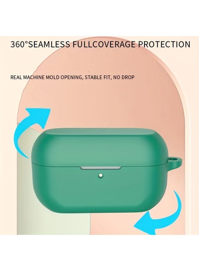 Dark Night Green Protective Case With Free Hook For Technics EAH AZ100 Wireless Earbuds - Image 5