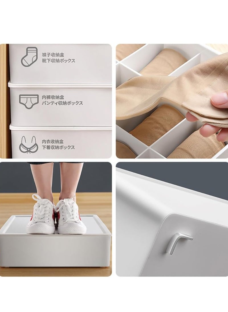 Underwear Storage Organizer Wardrobe Clothes Storage Box Plastic Drawer Organiser for Underwear Socks Bras Panties Scarf  - Image 3