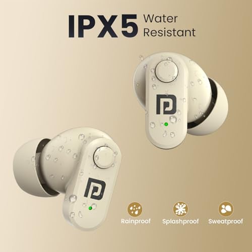 Portronics Harmonics Twins S16 in Ear Wireless TWS Earbuds with 24 Hrs Playtime, Clear Calls, Game & Music Mode, Low Latency, Bluetooth 5.3v, LED Display, Type C Fast Charging(Beige) - Image 3