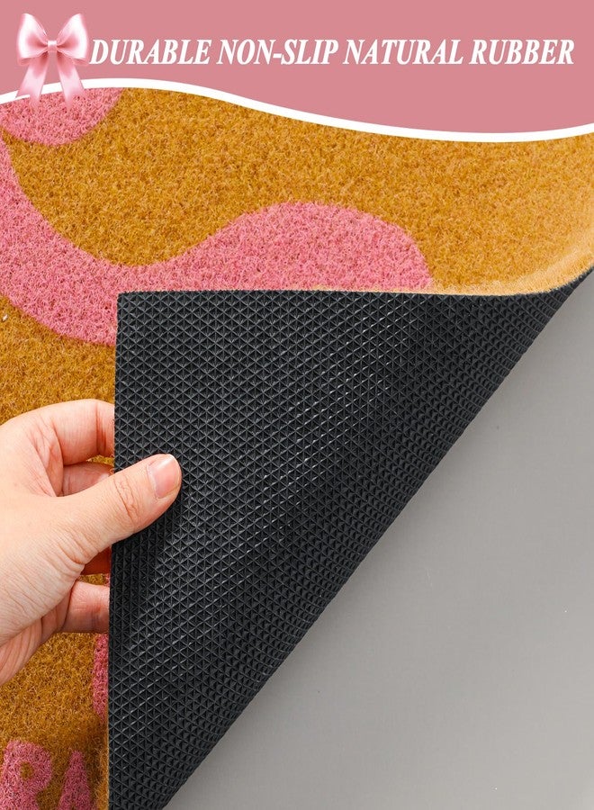 Dunzy Pink Bow Dorm Doormat 29.5 x 17.5'' Cute Ribbon Bowknot Coco Coir Floor Mat Welcome to Our Dorm Coquette College Room Necessity Non-Slip Entrance Door Rugs Gift for Her Rooms Bathroom - Image 4