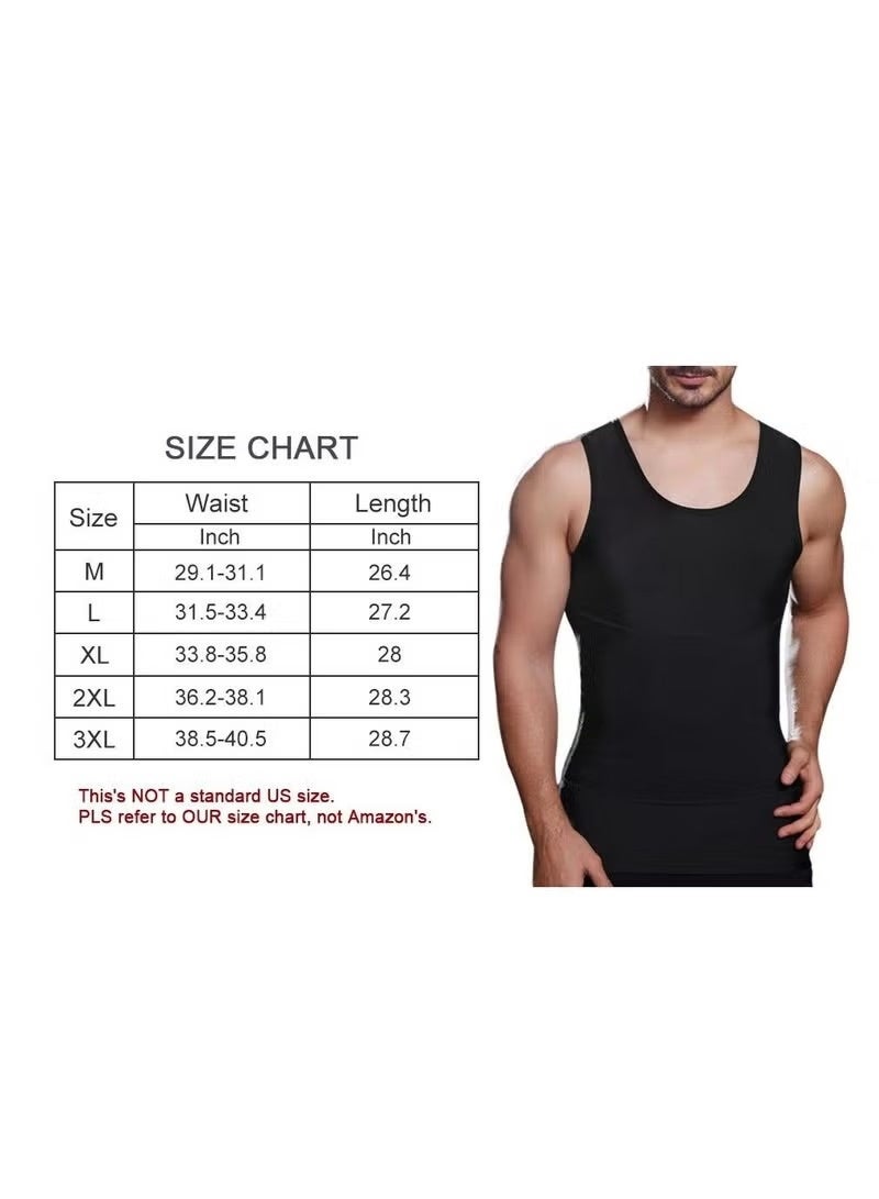 JOGAMS Mens Slimming Body Shaper Vest Gynecomastia Compression Shirts Tummy Control Undershirts Change in Seconds - Image 3
