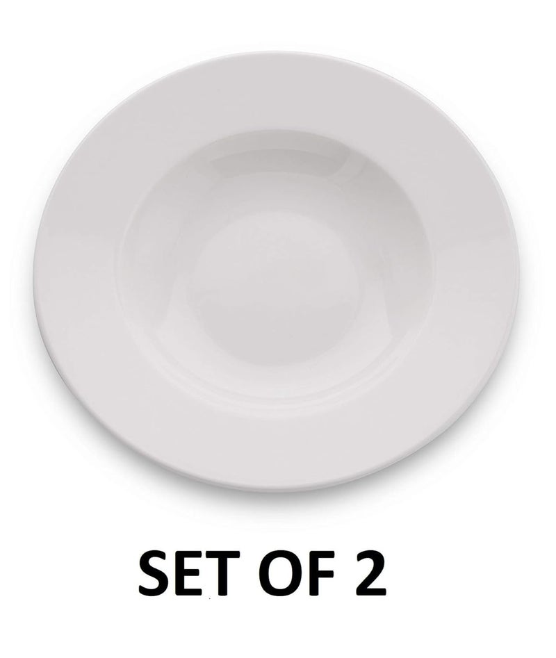 Saaikee Pasta PlateSoup PlateMaggi Plate Tableware 22 cm 2 Plates White Opalware Tempered - Image 2