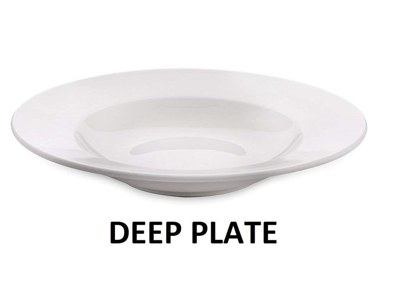 Saaikee Pasta PlateSoup PlateMaggi Plate Tableware 22 cm 2 Plates White Opalware Tempered - Image 3