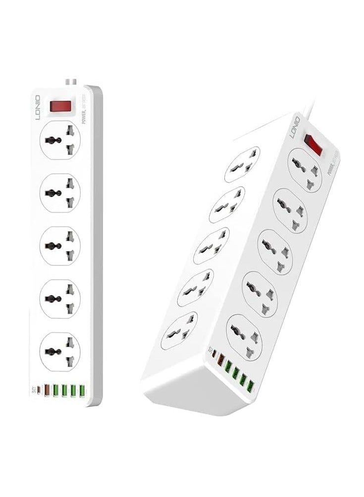 LDNIO Power Strip 10 Outlets, 5 USB Ports, and 2 Meter Cord - Image 2