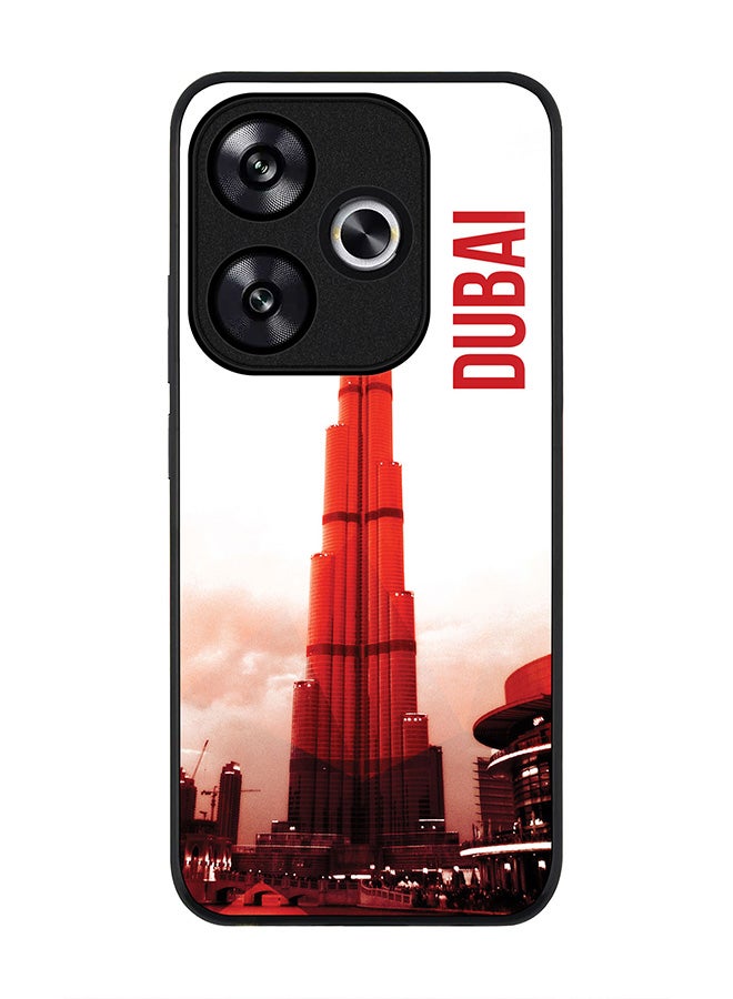 Stylizedd Rugged Black edge case for Xiaomi Poco F6 / Xiaomi Redmi Turbo 3, Slim fit Soft Case Flexible Anti Drop TPU Gel Thin Cover - Dubai - The Burj - Image 1