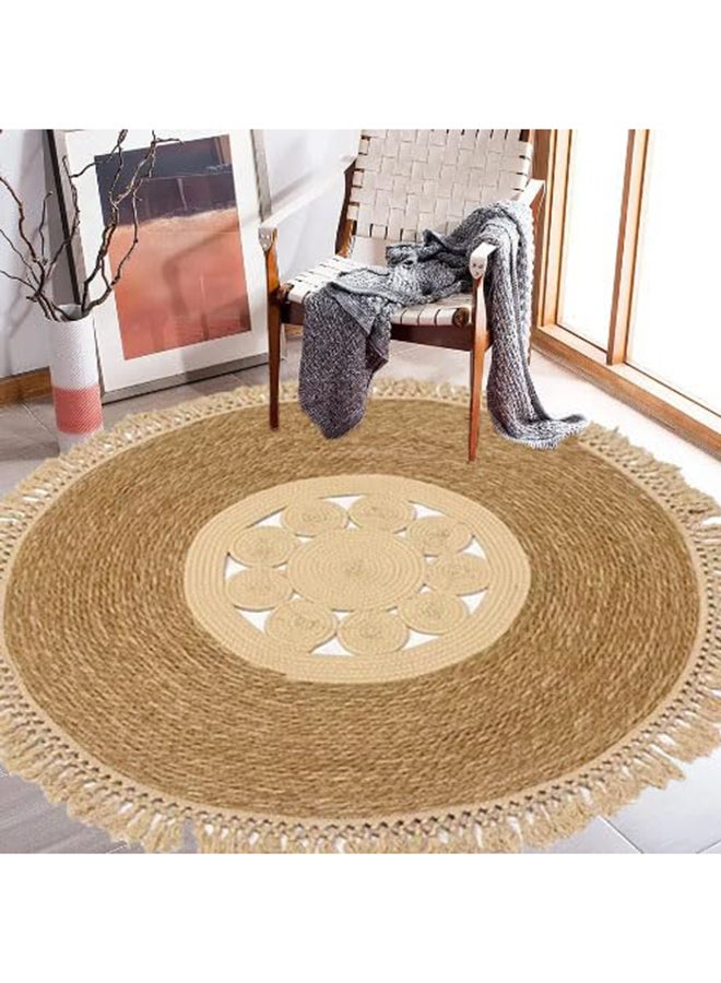 Handwoven Tassel Area Rug Carpet Soft Floor Mats Hand Braided Area Rug Carpet Round Boho Handwoven Tassel Carpet Mats And Rugs Vintage Decor Traditional Carpets