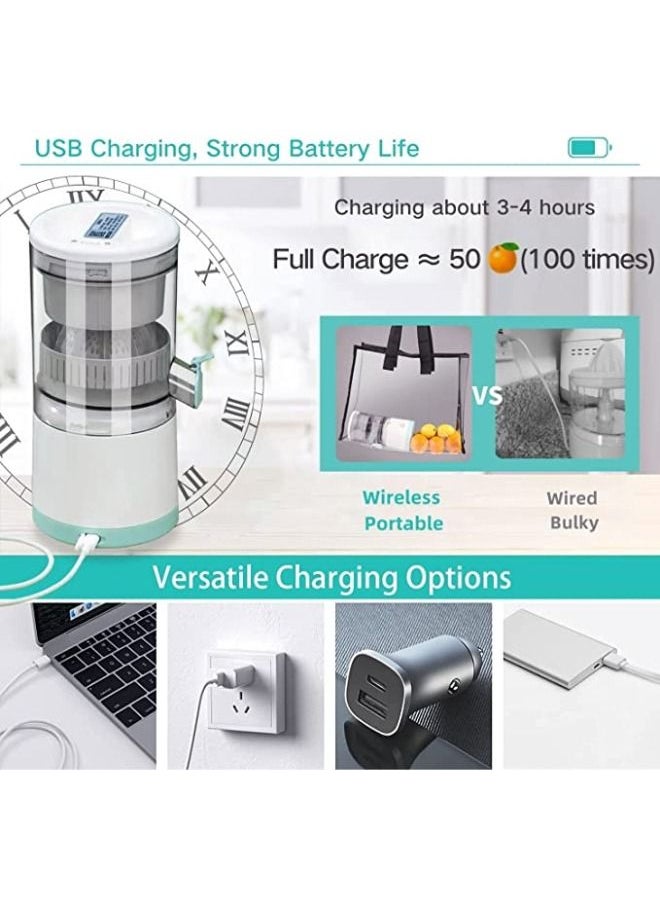 Usb Charging Cordless Multifunctional Protable Electric Citrus Juicer for Oranges Apples Pomegranates Pears