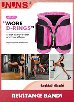 UNUNS Ankle Resistance Bands With Cuffs,3 Resistance Bands,Ankle Straps For Cable Machines Women,Glutes Work Out Equipment,Ankle Weights For Kickbacks Leg Glutes Hip Workout,Exercise Equipment  - Image 2