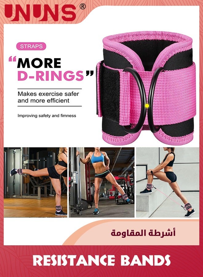 UNUNS أشرطة مقاومة الكاحل مع الأصفاد ، 3 أشرطة مقاومة ، أحزمة كاحل لآلات الكابل للنساء ، معدات تمرين الأرداف ، أوزان كاحل لتمرين الساقين والأرداف والورك ، معدات التمارين - Image 2