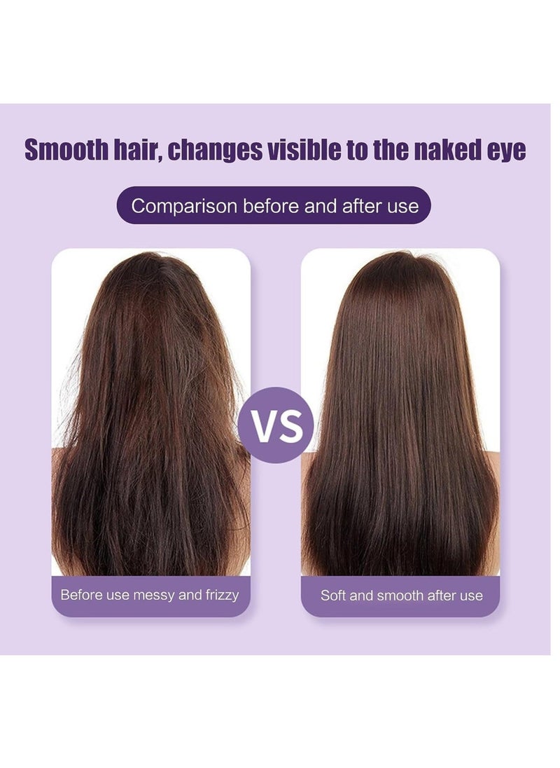 ELTRAZONE Rechargeable Mini Hair Straightener, Portable Cordless Hair Straightener,Electric Hot Comb Hair Straightener, Negative Ion Hair Straightener Brush, Travel Flat Iron for Hair Mini Cordless (Purple) - Image 4