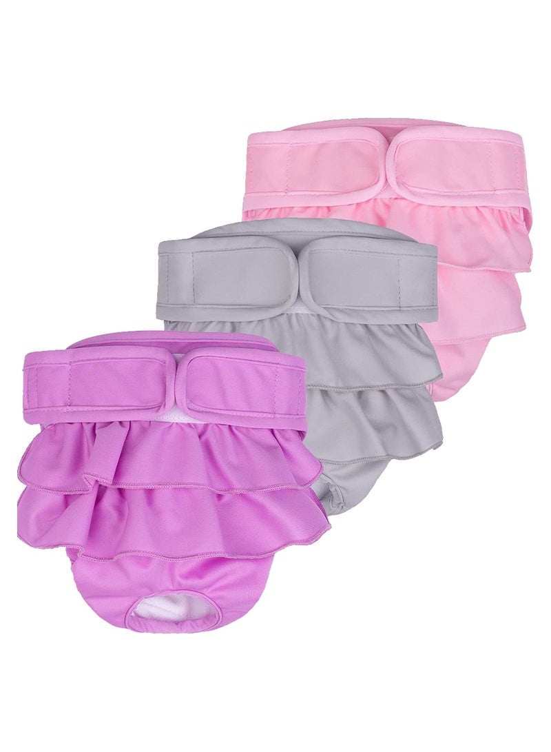SYOSI Dog Diapers Puppy Diapers for Female Highly Absorbent Dog Heat Panties Reusable Washable Female Dog Diapers Large Pack of 3 - Image 1