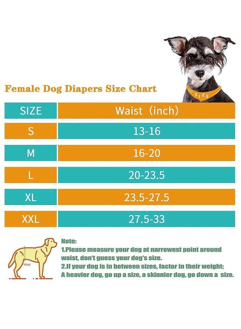 SYOSI Dog Diapers Puppy Diapers for Female Highly Absorbent Dog Heat Panties Reusable Washable Female Dog Diapers Large Pack of 3 - Image 2