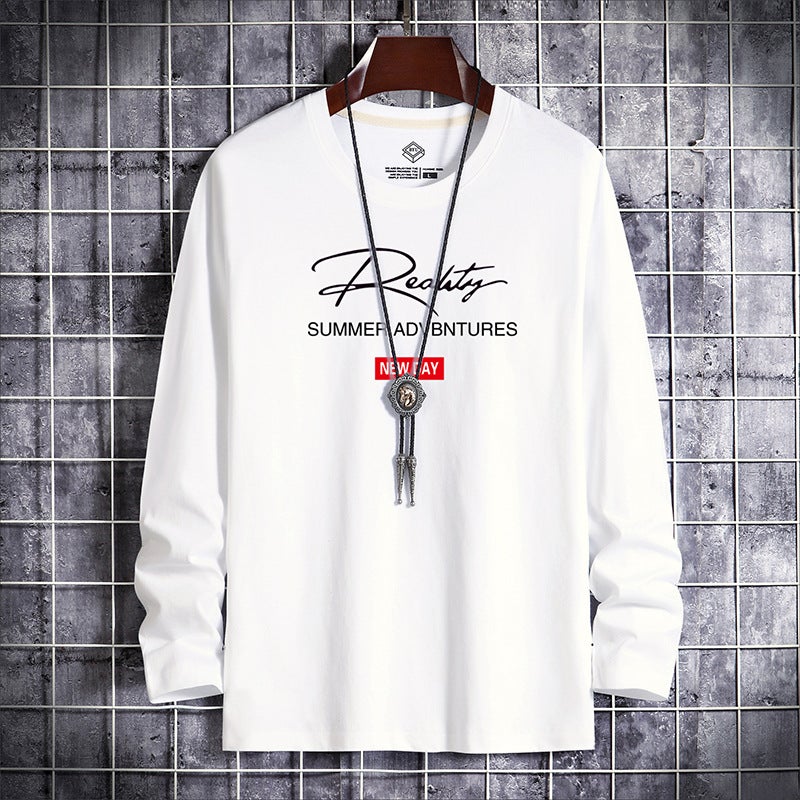 Spring and Autumn Men's Long-sleeved T-shirt Korean Base Shirt Youth Autumn Clothes Large Size Men's Top T-shirt Men's Small Shirt - Image 2