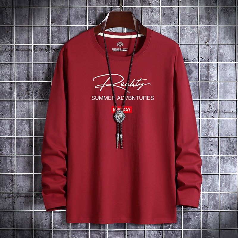 Spring and Autumn Men's Long-sleeved T-shirt Korean Base Shirt Youth Autumn Clothes Large Size Men's Top T-shirt Men's Small Shirt - Image 5