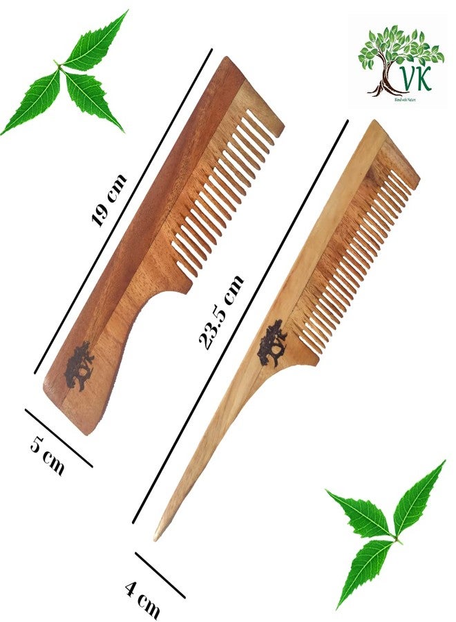 VK STORES Neem Wooden Comb | Hair comb set combo for Women & Men | Kachi Neem wood Comb Kangi hair comb set for women | Wooden Comb for women hair growth |Kanghi for Hair (8 + 6 WC16) -316 - Image 3