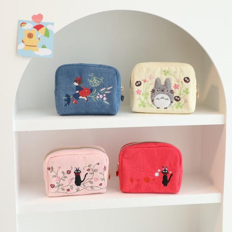 Cartoon Japanese Totoro Black Cat Gigi Witch Exquisite Embroidery Cute Makeup Bag Hand Carrying Small Barrel Bag For Women - Image 4