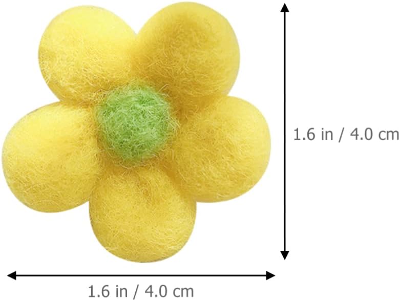 FRCOLOR 10pcs Wool Felt Flower Charms for Decor Embellishments for Crafts Hair Accessories and Clothing Creative Fun for Boys and Girls and Adults - Image 2