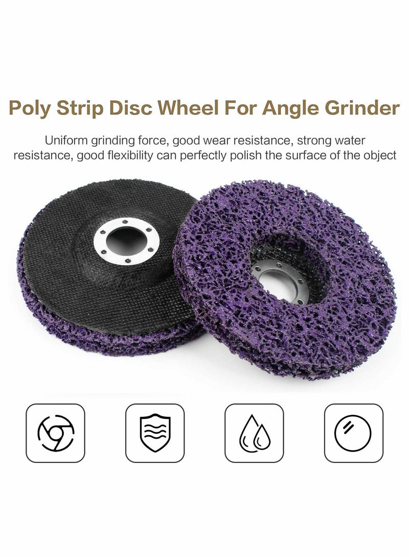SYOSI Strip Disc Rust Removal Wheel 125mm Polishing Poly Discs Removes Strips Paint Remover Clean for Angle Grinder Abrasive Tool (2Pack) - Image 4