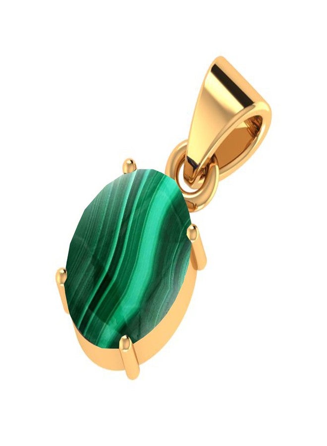SIDHARTH GEMS 6.25 Ratti 5.25 Carat Malachite Pendant Round Stone Dana Phirang Gold Plated Pendant for Men Women - Image 3