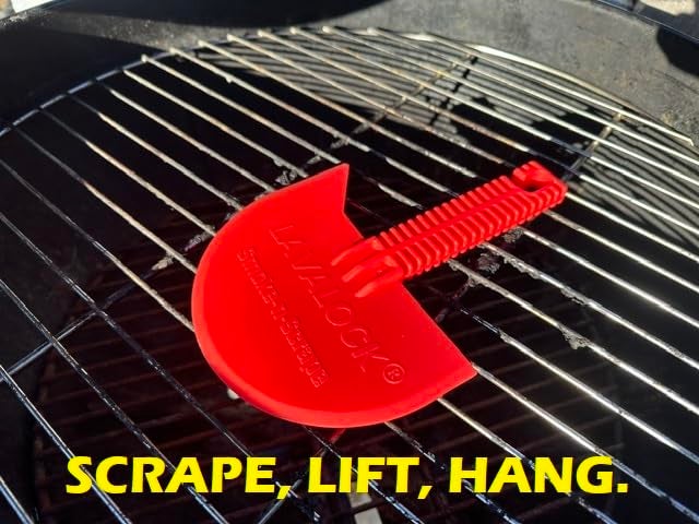 LavaLock Smok-n-Scrape Grill and Smoker Scraper, Residue Remover Cleaning Tool for Weber Kettle, Weber Smokey Mountain, UDS, WSM (Red Smoke-n-Scrape) - Image 3