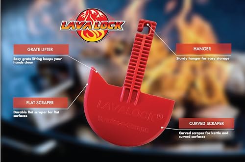 LavaLock Smok-n-Scrape Grill and Smoker Scraper, Residue Remover Cleaning Tool for Weber Kettle, Weber Smokey Mountain, UDS, WSM (Red Smoke-n-Scrape) - Image 2