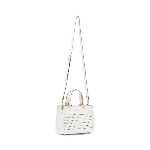 Anne Klein perforated mini satchel with convertible straw crossbody - Image 2